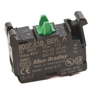800F-X10 | Allen-Bradley | Bloco de Contato 1NA Terminais Parafuso Série 800F