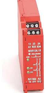 440R-N23117 | Allen-Bradley | Relé de Segurança MSR127TP 24V AC/DC 3 Saídas NO 1 Auxiliar NC Reset Automático/Manual Ter