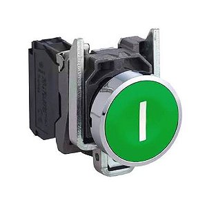XB4BA3311 | Schneider Electric | Botão de Impulso Metálico Verde 1NA com Gravação Liga XB4BA3311