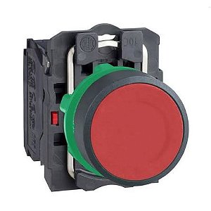 XB5AA42 | Schneider Electric | Botão de Impulso Plástico Faceado Vermelho 1NF XB5AA42