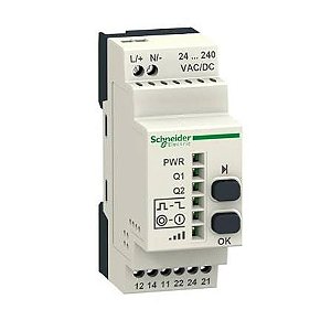 ZBRRA | Schneider Electric | Receptor Wireless Programável 2 Saídas Relé 24/240VAC/DC Antena Integrada