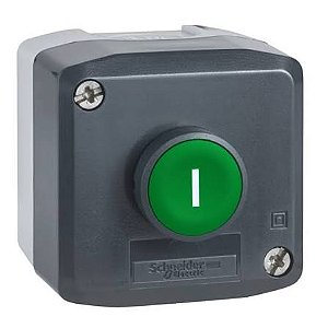 XALD102 | Schneider Electric | Caixa de Comando Plástica 1 Botão Verde I Liga 1NA Cinza