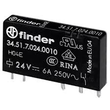 34.51.7.024.0010 | Finder | Relé Slim Interface 1 NA 6A 24VDC