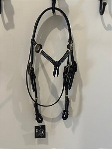 CABEÇADA DE TESTA PRETA MARFARIDA CINQUINHO ENGATE RAPIDO REF: 42569