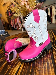 BOTA INFANTIL MASCULINA Z-BOOTS PINK BRANCO REF:020