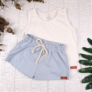 Conjunto regata e short Linho infantil
