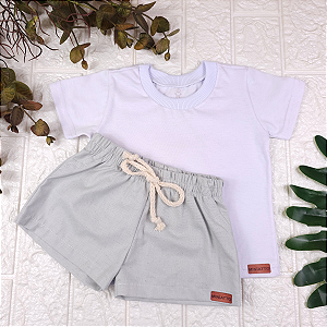 Conjunto Camiseta e Short Linho Infantil