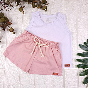 Conjunto regata e short Linho infantil