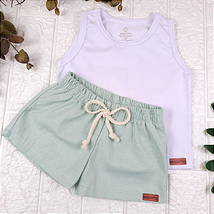 Conjunto regata e short Linho infantil