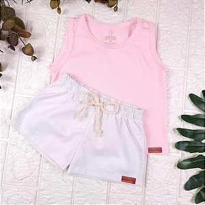 Conjunto regata e short Linho infantil