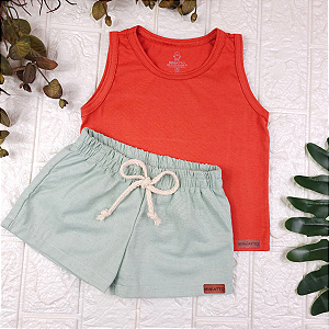 Conjunto regata e short Linho infantil