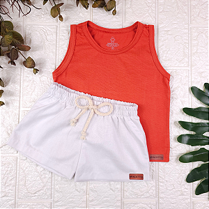 Conjunto regata e short Linho infantil