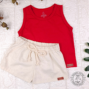 Conjunto regata e short Linho infantil