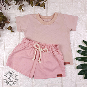 Conjunto Camiseta e Short Linho Infantil