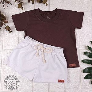 Conjunto Camiseta e Short Linho Infantil