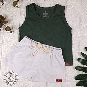 Conjunto regata e short Linho infantil