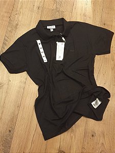 Polo Lacoste Monocromático Masculina Preto