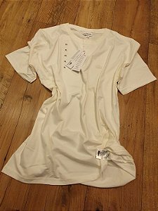 Camiseta Básica Lacoste Monocromática Masculina Branco Areia
