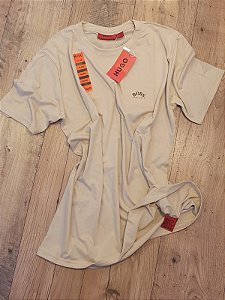 Camiseta Básica Hugo Boss Masculina Bege