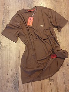 Camiseta Básica Hugo Boss Masculina Marrom