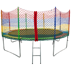 Cama Elástica 12FT/3,66M + Rede de Proteção Colorida (Rede Externa) + Escada
