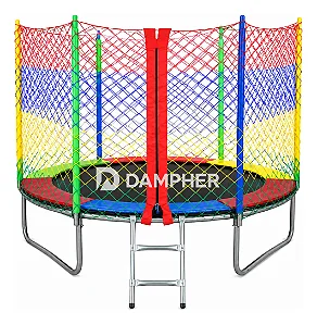 Cama Elástica 6FT/1,83M + Rede de Proteção Colorida (Rede Externa) + Escada