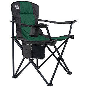Cadeira Dobrável com Tubo de 22 mm em Ferro e Tecido Oxford 95×60×90 cm - Verde/Preto