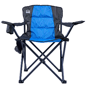 Cadeira Dobrável com Tubo de 22 mm em Ferro e Tecido Oxford 95×60×90 cm - Azul/Preto