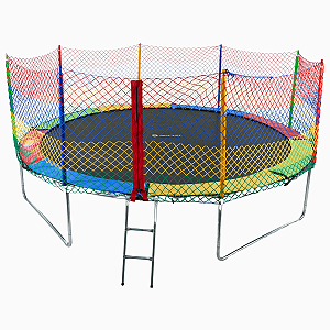 Cama Elástica 14FT/4,30M + Rede de Proteção Colorida (Rede Externa) + Escada