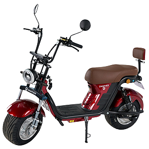 Scooter Elétrico X13 1000w, 32km, Suspensão dianteira e traseira, Luz de LED - Wíne Red