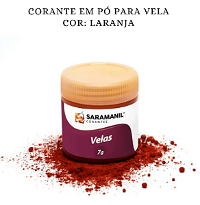 CORANTE EM PÓ PARA VELA LARANJA - 7 GRS - SARAMANIL