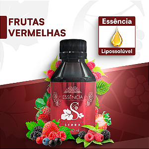 FRUTAS VERMELHAS - ESSÊNCIA LIPOSOLÚVEL - PREMIUM E CONCENTRADA PARA VELAS, SABONETES E COSMÉTICOS ARTESANAIS