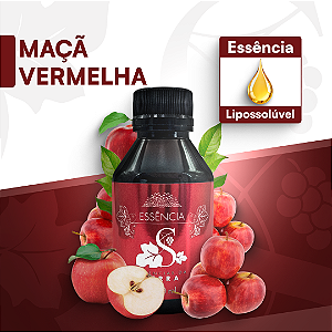 MAÇÃ VERMELHA - ESSÊNCIA LIPOSOLÚVEL - PREMIUM E CONCENTRADA PARA VELAS, SABONETES E COSMÉTICOS ARTESANAIS
