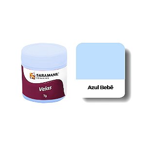 CORANTE EM PÓ PARA VELA AZUL BEBÊ - 7 GRS - SARAMANIL