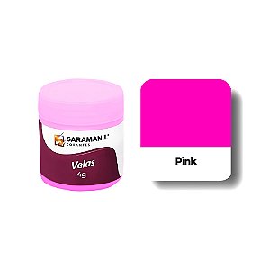 CORANTE FLUORESCENTE EM PÓ PARA VELA PINK - 7 GRS - SARAMANIL