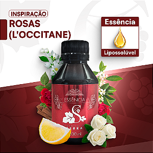 ROSAS LOCCITANE 100ML ESSÊNCIA LIPOSOLÚVEL - PREMIUM E CONCENTRADA PARA VELAS, SABONETES E COSMÉTICOS ARTESANAIS