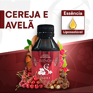 CEREJA E AVELÃ 100ML ESSÊNCIA LIPOSOLÚVEL - PREMIUM E CONCENTRADA PARA VELAS, SABONETES E COSMÉTICOS ARTESANAIS
