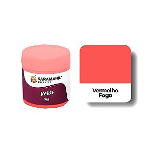 CORANTE EM PÓ PARA VELA  VERMELHO FOGO - 7 GRS - SARAMANIL