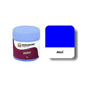 CORANTE EM PÓ PARA VELA AZUL - 7 GRS - SARAMANIL