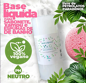 SABONETE LÍQUIDO GLICERINADO V&G VEGANO 100% NATURAL 1 LITRO TRANSPARENTE