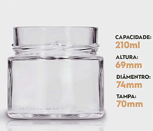 POTE DE VIDRO PIANEZZA 210ML SEM TAMPA