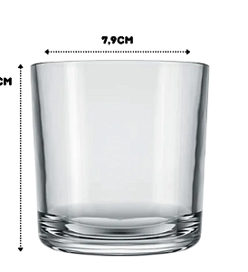 COPO DE VIDRO WHISKY / ROCKS PATÊ PARA VELAS 265ML