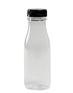 FRASCO PET TRANSPARENTE 200 ML C/TAMPA LACRE PRETA