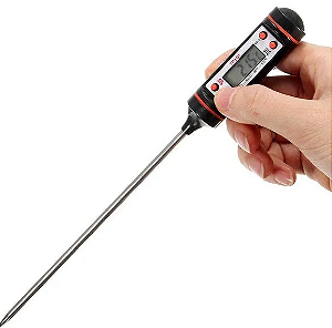 TERMÔMETRO CULINÁRIO COZINHA TIPO ESPETO 2OCM C/ BATERIA INCLUSA MEDE DE -50 ATÉ +300 IMPORTADO