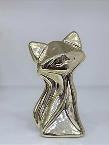 ENFEITE GATO METALIZADO DOURADO