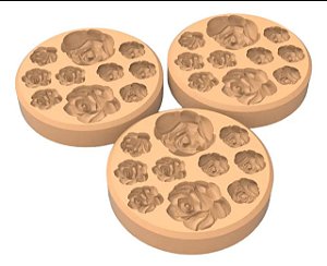 MOLDE MINI ROSAS