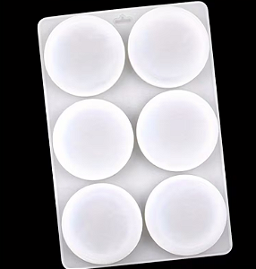 FORMA DE SILICONE PARA SABONETE REDONDO 6 CAVIDADES