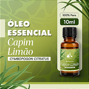 ÓLEO ESSENCIAL DE CAPIM LIMÃO VEGANO E ORGÂNICO 10 ML