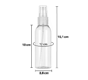 FRASCO PET CILÍNDRICO- 100ML+ VÁLVULA SPRAY TRANSPARENTE R20/410