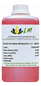 ÓLEO DE ROSA MOSQUETA RUBIGINOSA 1 LITRO PURO 100% NATURAL - INSUMO PARA COSMÉTICOS, SABONETES E HIDRATANTES